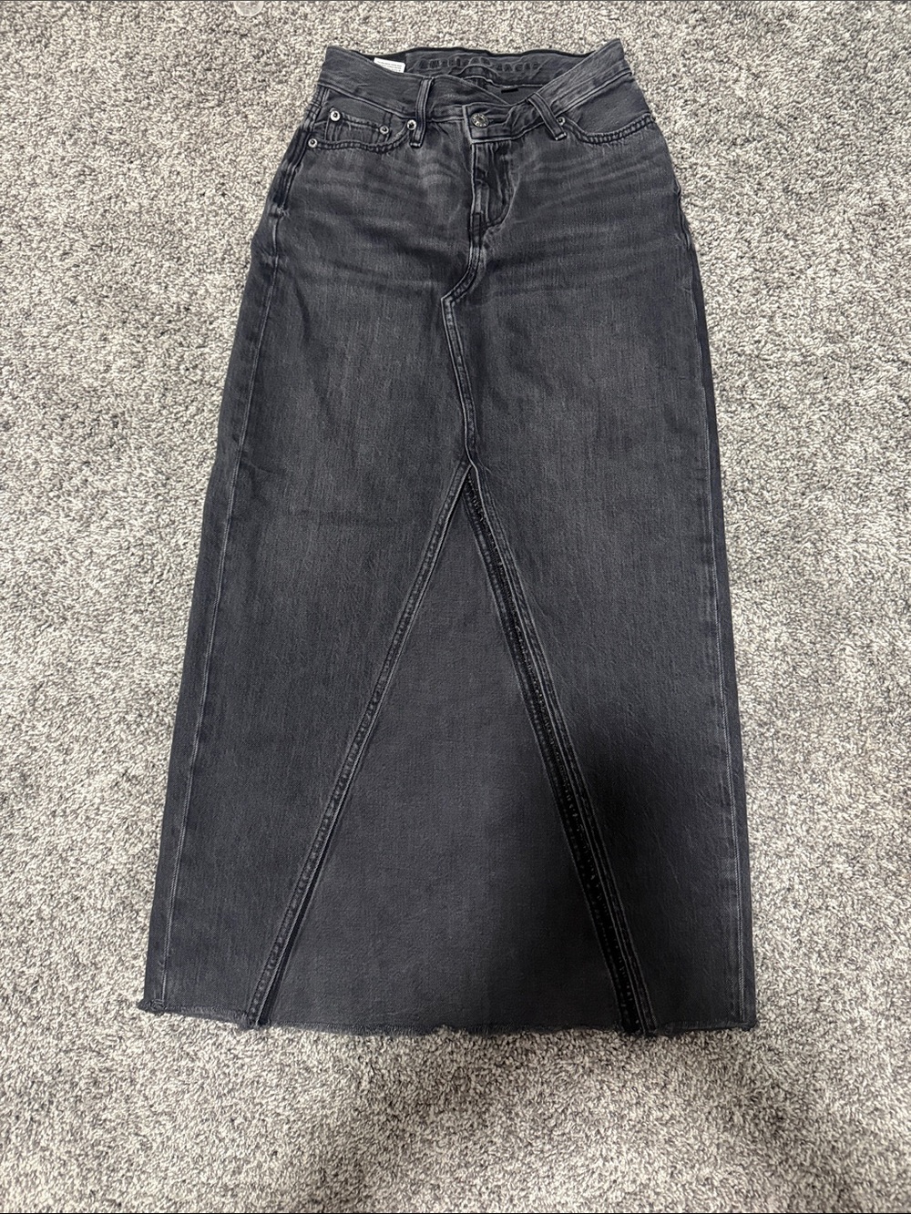 American Eagle Outfitters Black High-Waist Denim Skirt
